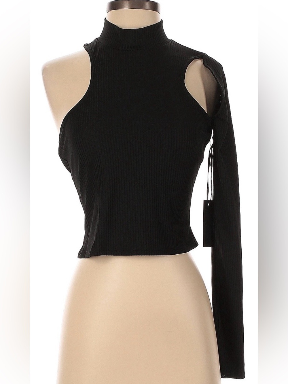 H:ours x REVOLVE Black Cut Out One Shoulder Long Sleeve
Top - Small